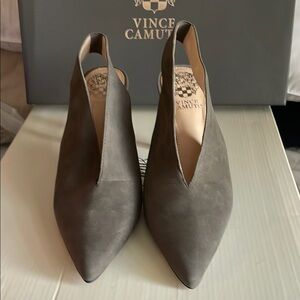 Vince Camuto Women's Suede Tornado Gray Slingback Shoes
